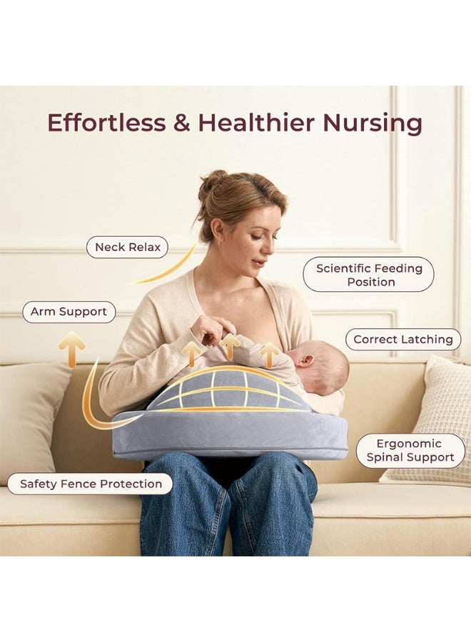 Bukela Nursing Pillow, Firm & Springy Memory Foam - Stable, Ergonomic Support & Comfort - Wider Breastfeeding Cushion, Adjustable, Removable Cover, Baby Safety Certified - Image 3